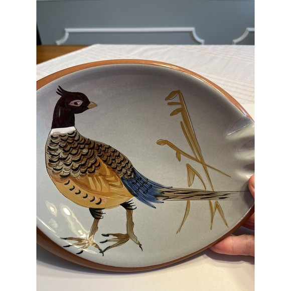 STANGL POTTERY #3926C SPORTSMAN SERIES PHEASANT OVAL 10 3/4" CIGAR ASHTRAY 1950 - Picture 9 of 16